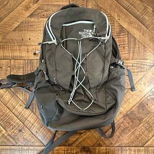 The North Face Borealis Backpack Charcoal Grey with Light Blue Accents